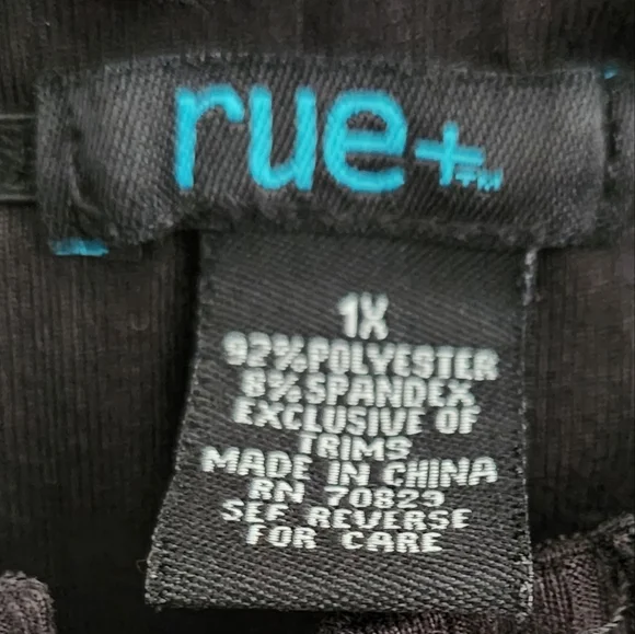 Lace Up Front Top Blouse 1X - Picture 2 of 3